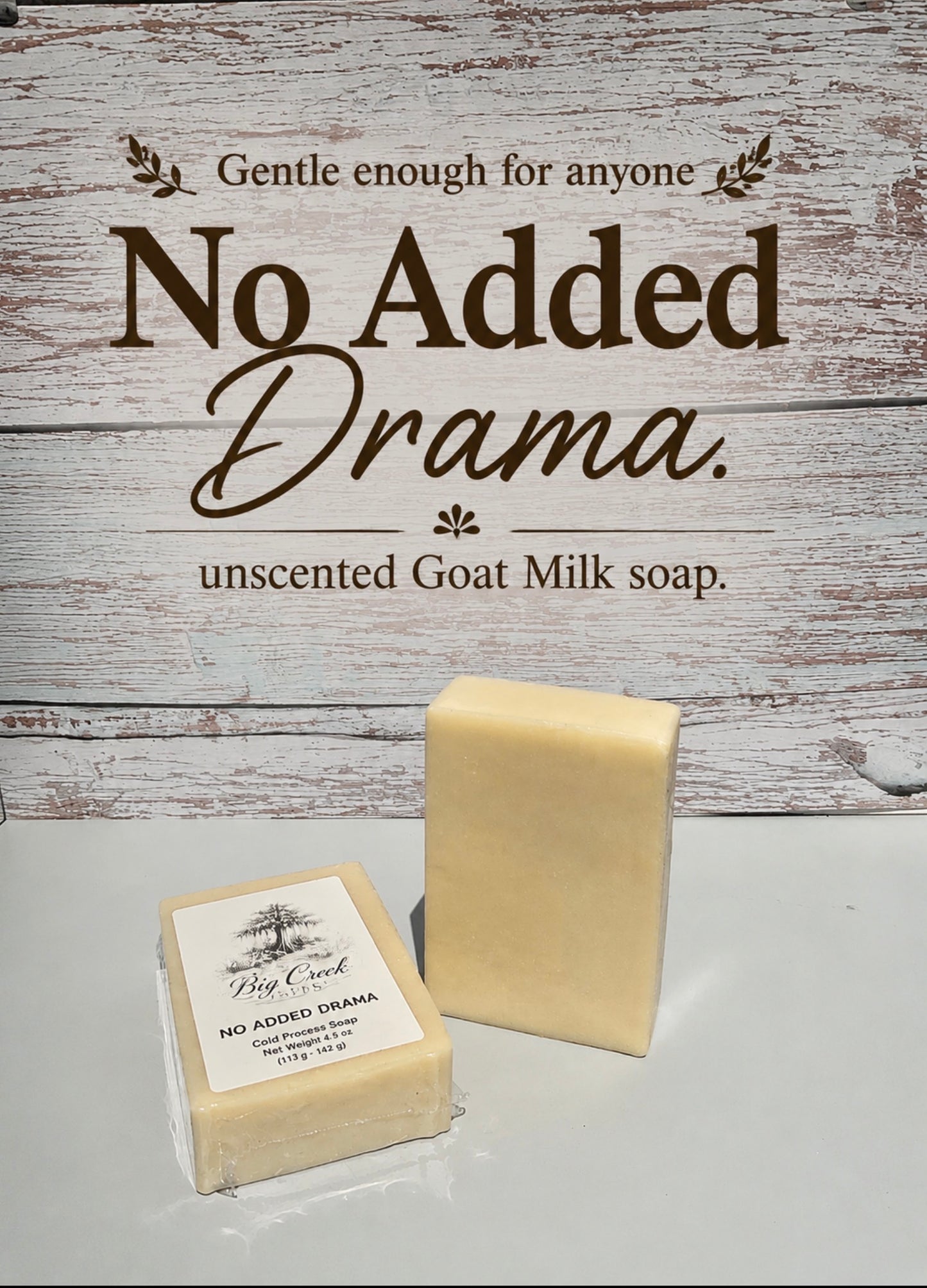 No Added Drama-  Goat Milk Cold Process Soap - Simple -Gentle-Fragrance Free