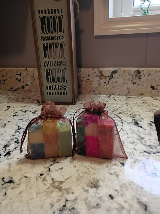 Six surprise samples of Cold process soap made by Big Creek Suds 